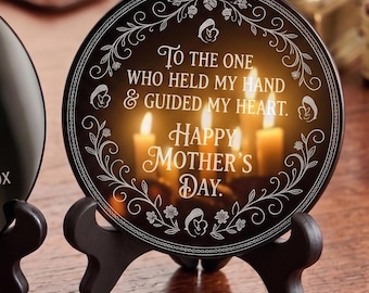 Obsidian Mirror with Stand | Personalized Black Crystal Scrying Plate | Custom Engraved Home Decor | Ideal for Parties & Weddings | Gift