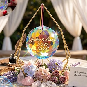 Rainbow-Making Crystal Suncatcher - 38mm Window Prism - Wedding Favor Suncatchers - Wedding Table Scatter - DIY Suncatcher Kits - Gift