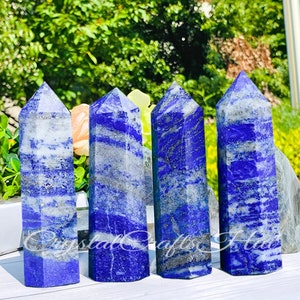 AAA+ Grade Lapis Lazuli Tower Point - Natural Blue Gemstone Tower Obelisk - Crystal Wand - Crystal Gift - Car Home Decor - Best Gift