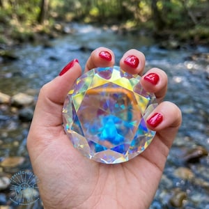 Rainbow-Making Crystal Suncatcher - 38mm Window Prism for Home Decor & Car Charm - Aurora Borealis Gift for Her