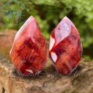 Raw Carnelian Flame Shaped Crystal AAA+ Large Rose Quartz Crystal Fire Flame Carnelian Crystal Carving Crystal Collection Tower Crystal Gift