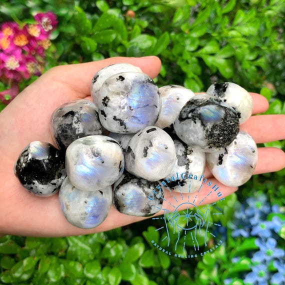 Raw Rainbow Moonstone Stone Rough White Moonstone Tumbled Stones Natural Moonstone Crystal Gemstones Grounding Stone 1 - 2" Raw Stones Gift