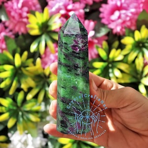 High Quality Ruby Zoisite Stone Obelisk Tower Energy Wand AAA+ Natural Ruby Zoisite Gemstone Point Tower Mineral Specimen Home Decor Gift
