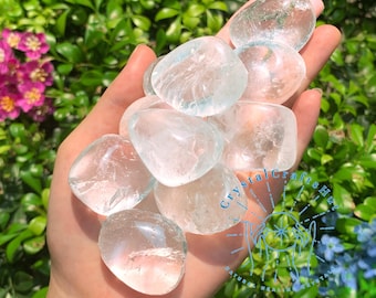 Raw Clear Quartz Stone AAA+ Rough Crystal Tumbled Stones Natural Raw White Crystal Gemstones Grounding Stone 0.5-1" Meditation Crystal Gift