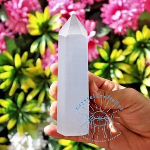 AAA+ Selenite Tower Obelisk Mineral Specimen Collection Natural White Selenite Point Tower Energy Crystal Wand Tower Home Decor Stone Gift