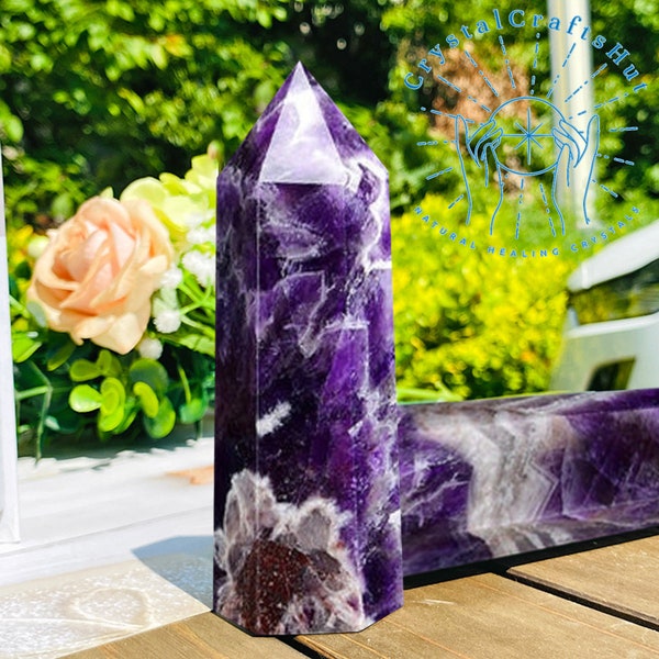 Rough Chevron Amethyst Tower Point Obelisk Labradorite Gemstone Tower Point Throat Chakra Stone Healing Purple Crystal Home Decoration Gift