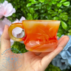 Carnelian Espresso Coffee Cup Tea Cup Demitasse Cup Agate Geode Crystal Coasters Drink Coaster Mineral Specimen Home Decor Wedding Supplies