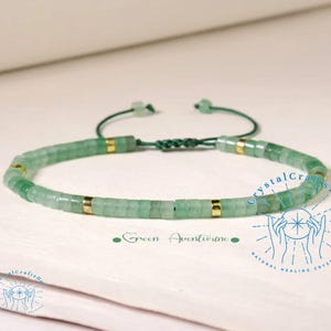 Bransoletka z zielonego awenturynu 4 mm Zielona tuba z kamieniami szlachetnymi Minimalistyczna bransoletka Bransoletka z kamieniem szlachetnym awenturynu Zielony kryształ Delikatna bransoletka Ładny prezent