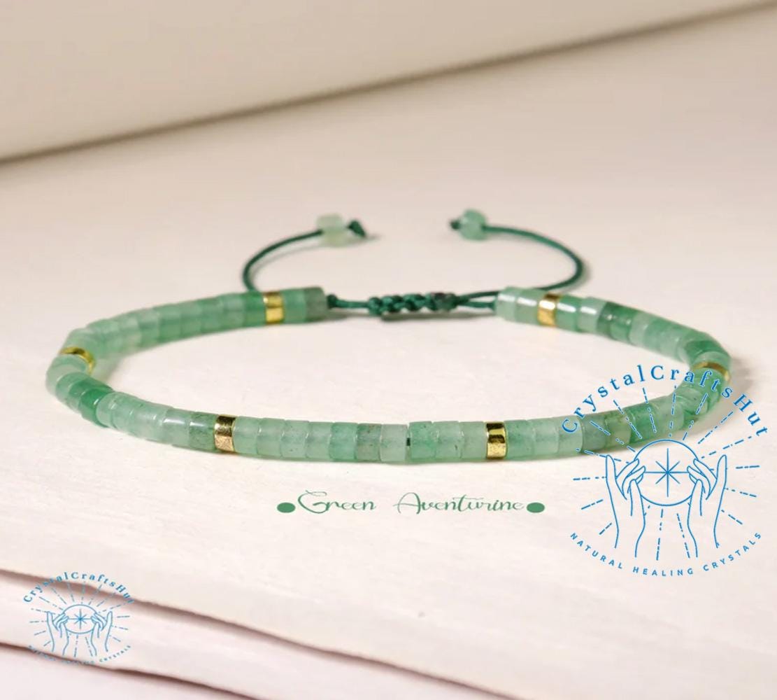 Grün Aventurin Armband 4 mm Grün Edelstein Tube Minimalist Armband Aventurin Birthstone Armband Grün Kristall Zierliches Armband Schönes Geschenk