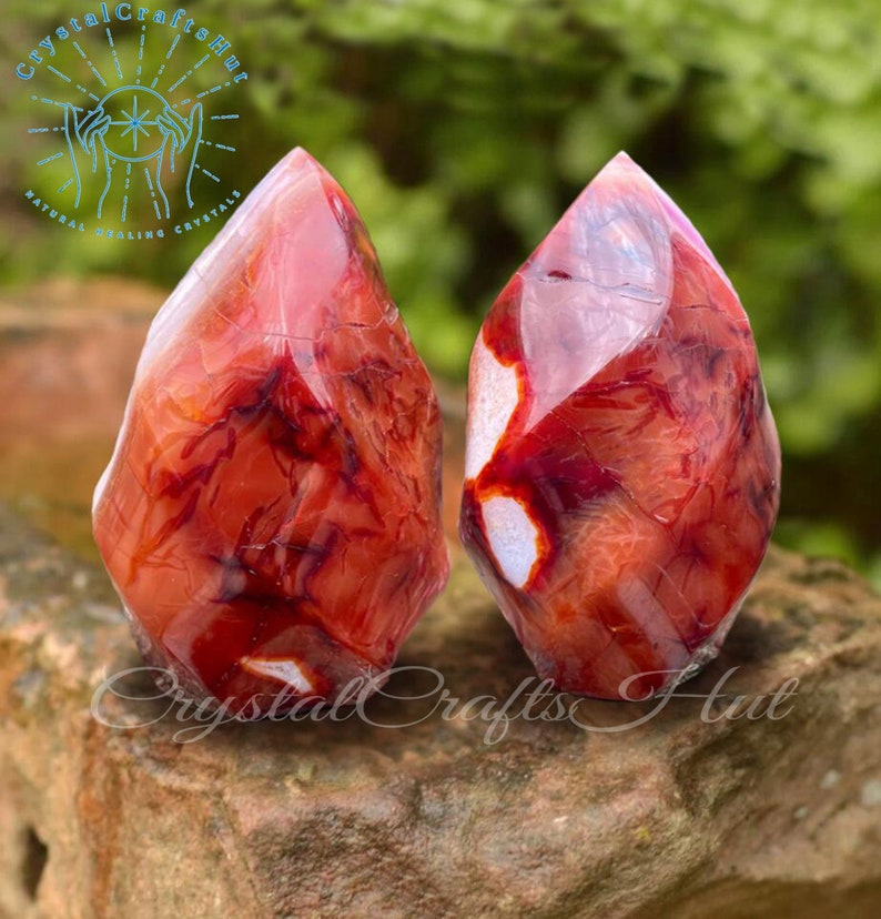 Raw Carnelian Flame Shaped Crystal AAA Large Rose Quartz Crystal Fire Flame Carnelian Crystal Carving Crystal Collection Tower Crystal Gift image 1