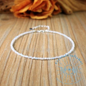 Mondstein Fußkettchen, 3 mm Mondstein Kristall Perlen Ankle Armband, 8,5 &quot;Mondstein Edelstein Fuß Armband, Geschenk für Mutter Schwester Frau Freunde