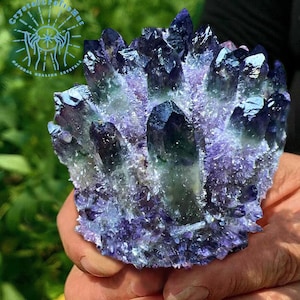 Raw Purple Phantom Ghost Crystal Cluster Rock Green Quartz Geode Cluster Mineral Specimen Collection Home Decor Crystal Tower Crystal Gift