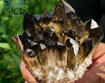 Raw Smoky Quartz Cluster AAA+ Rough Geode Quartz Cluster Rock Crystal Quartz Cluster Home Decor Tawny Crystal Point Tower Yoga Crystal Gift