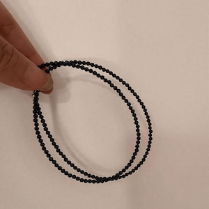 AAA + Obsidian Stein Zarte Halskette 2 MM Kleine Schwarze Edelstein Perlen Zierliche Choker Natürliche Schwarze Obsidian Minimalist Choker Kristall Geschenk 3 PCS