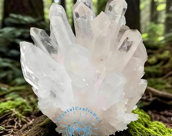 Raw Clear Quartz Geode Cluster - Large Natural Crystal Druzy Specimen - AAA+ Quality Quartz Point Tower - Boho Home Decor & Meditation Gift