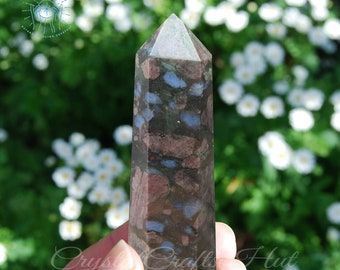 Glaucophane Obelisk Tower AAA+ Coffee Gemstone Point  Mineral Specimen Collection Mini Energy Crystal Wand Tower Car Home Decor Crystal Gift