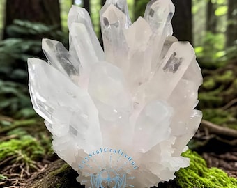 Raw Clear Quartz Geode Cluster | Large Natural Crystal Geode | Crystal Energy Tower | Rough Rock Crystal for Boho Home Decor & Meditation