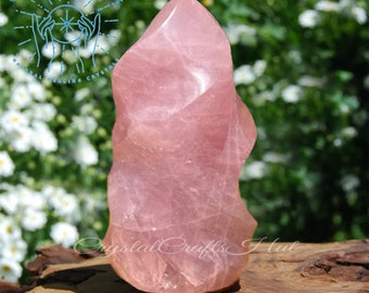 Rose Quartz Flame Wand Large Size Rose Quartz Rock Polished Pink Quartz Stone Natural Quartz Flame Shape Crystal Tower Point Home Decoration