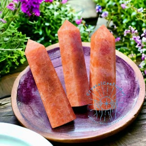 Natural Orange Sunstone Crystal Point Wand - AAA+ Sunstone Crystal Obelisk Minerals Gemstone Wand Mineral Specimen Home Decor +Gift Pouch