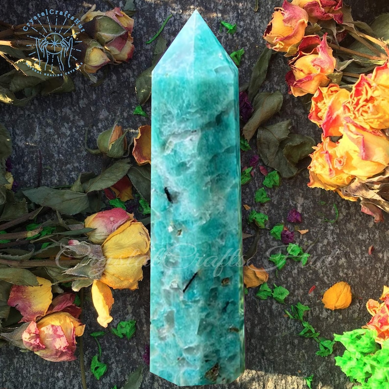 Amazonite Stone Obelisk Tower Natural Green Amazonite Point Tower AAA+ ...