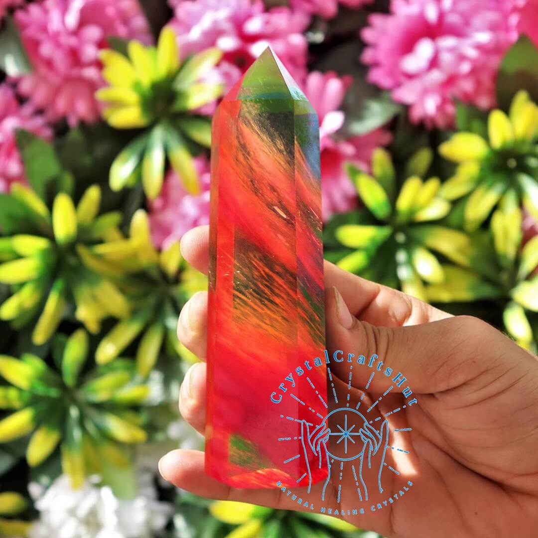 AAA+ Red Smelting Crystal Tower Obelisk Mineral Specimen