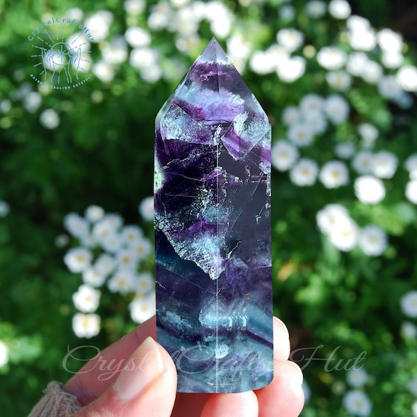 Rainbow Fluorite Point Tower Mineral Specimen Collection Mini Energy Purple Green Crystal Obelisk Tower Wand Car Home Decor Crystal Gift