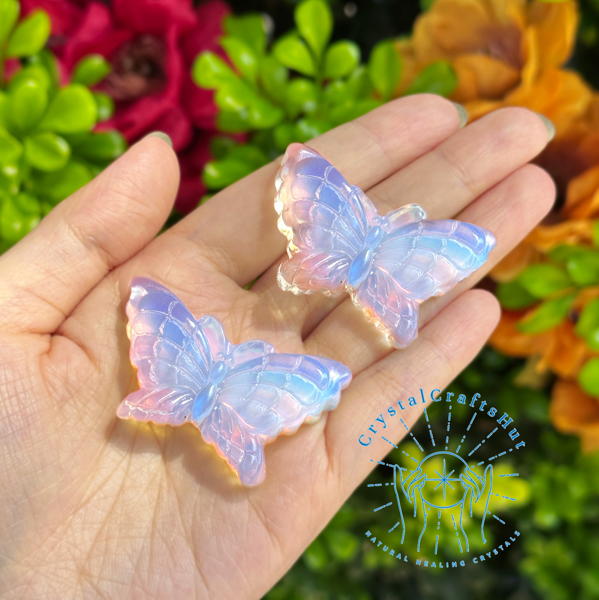 Crystal Amber Resin Butterfly Figurines Paperweights Crafts
