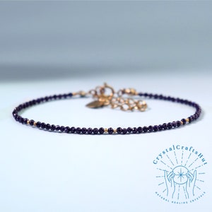 Blue Sandstone Bracelet Tiny Blue Gemstone Beaded Minimalist Bracelet Adjustable 2mm Sandstone Dainty Bracelet Yoga Delicate Bracelet Gift