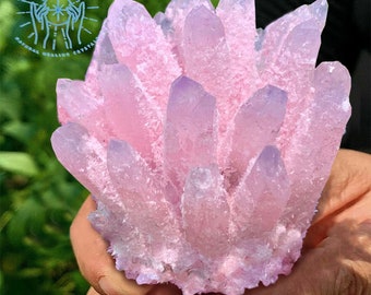Rare Purple Pink Phantom Ghost Crystal Cluster Rock Quartz Cluster Mineral Specimen Collection Home Decor Green Crystal Tower Crystal Gift