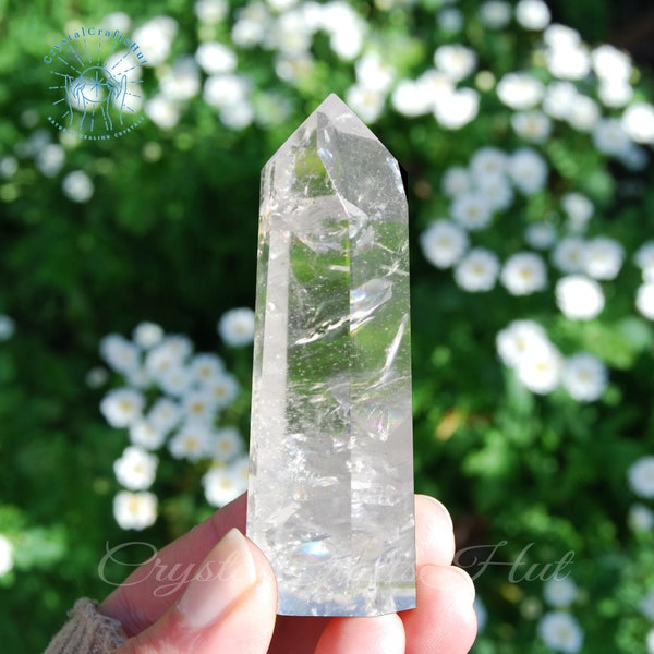 Clear Quartz Tower Obelisk Rock Crystal Gemstone Point Tower Mineral Specimen Mini Energy White Crystal Wand Tower Home Decor Crystal Gift