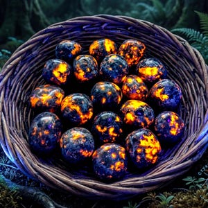 Glow-in-the-Dark Yooperlite Flame Stone, UV Reactive Sodalite Emberlite Tumble Stone (0.5-1") 2 PCS