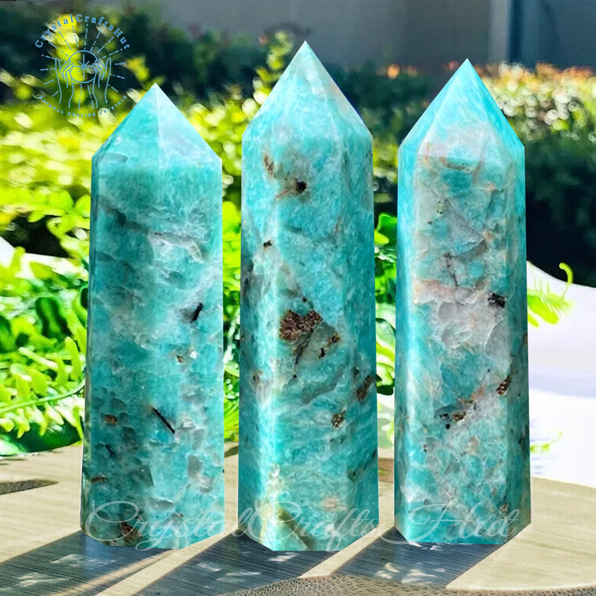 Amazonite Stone Obelisk Tower Natural Green Amazonite Point Tower AAA+ ...