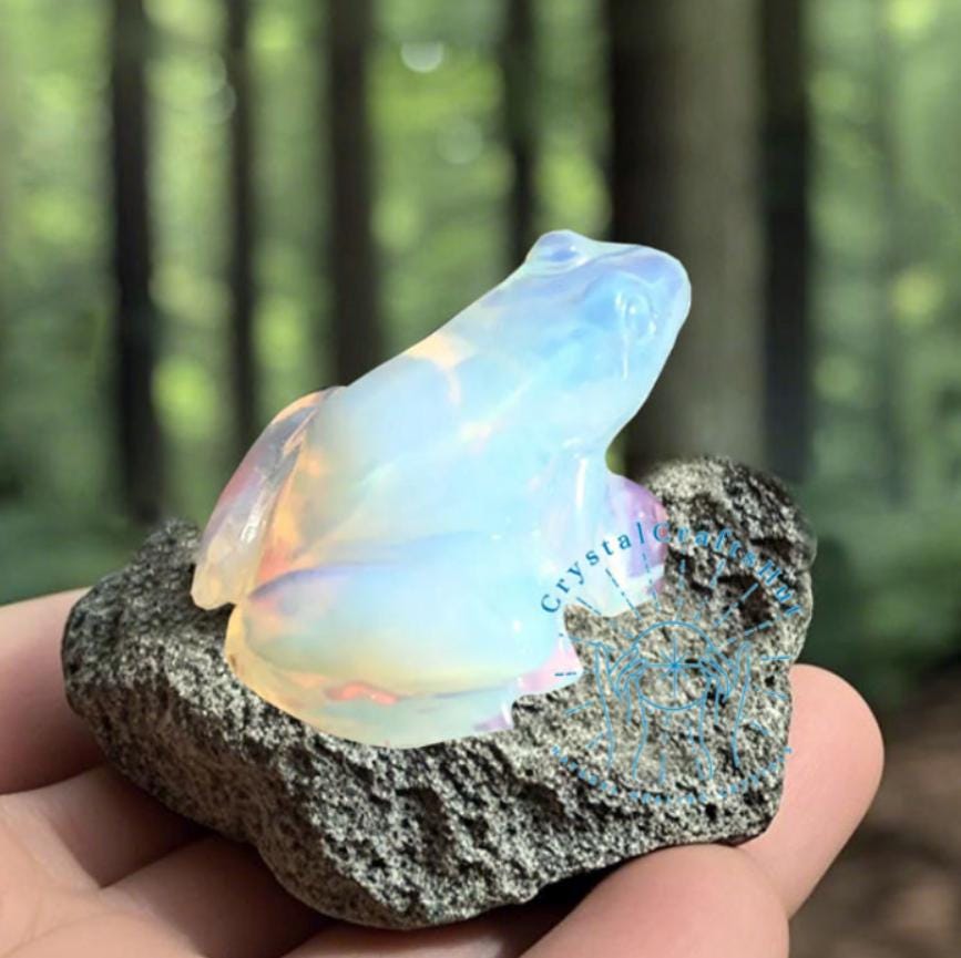 Echidna Rock Lily Earrings Small Carved Frog