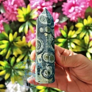 Green Kambaba Stone Obelisk Tower Energy Wand AAA+ Natural Green Gemstone Point Tower Mineral Specimen Collection Car Home Decor Stone Gift