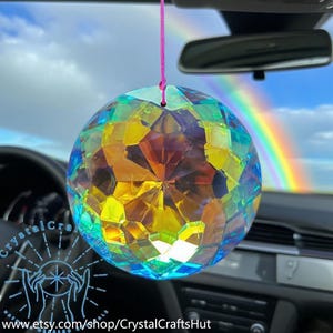 Circular Crystal Suncatcher 38MM Crystal Rainbow Maker Window Prism Suncatcher Aurora Borealis Car Charm Wedding Decor Christmas Gift