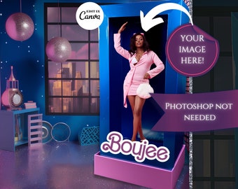 Purple Doll Photoshoot| Birthday Photoshoot| Social Media Birthday Photoshoot Image| Doll in a Box Photoshoot| Boujee Doll Box Background