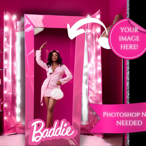 Pink Doll Photoshoot| Birthday Photoshoot| Social Media Birthday Photoshoot Image| Doll in a Box Photoshoot| Fashion Doll Box Background