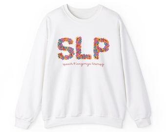 Floral Speech and Language Therapy Crewneck Sweatshirt, SLP Sweatshirt, Speech Therapist Gift, SLP Gift