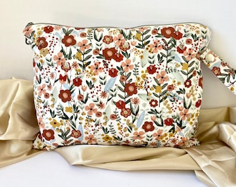 Floral Wet Bag, Waterproof Cotton Cloth Diaper Bag