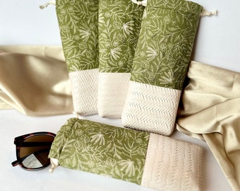 Soft Glasses Case, Green Sunglasses Case Women, Eyeglasses Holder, Sunglasses Sleeve