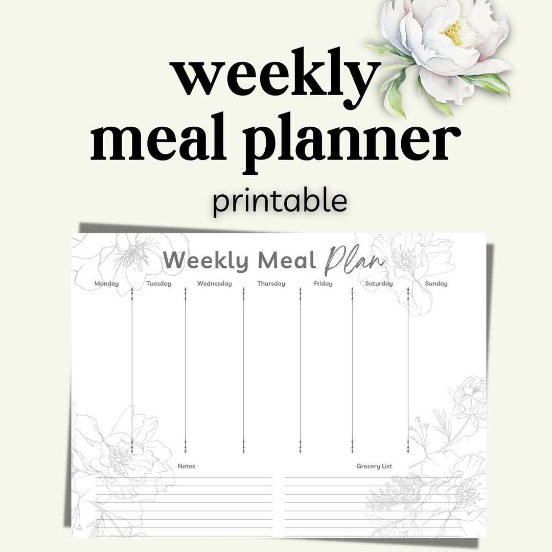 Weekly Meal Printable Planner Meal Schedule Meal Prep Family Meal weekly-meal-printable-planner-meal-schedule-meal-prep-family-meal