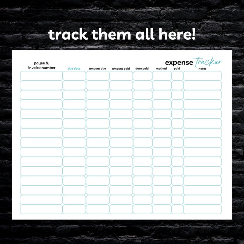 Editable yearly expense tracker printable bill payment etsy
