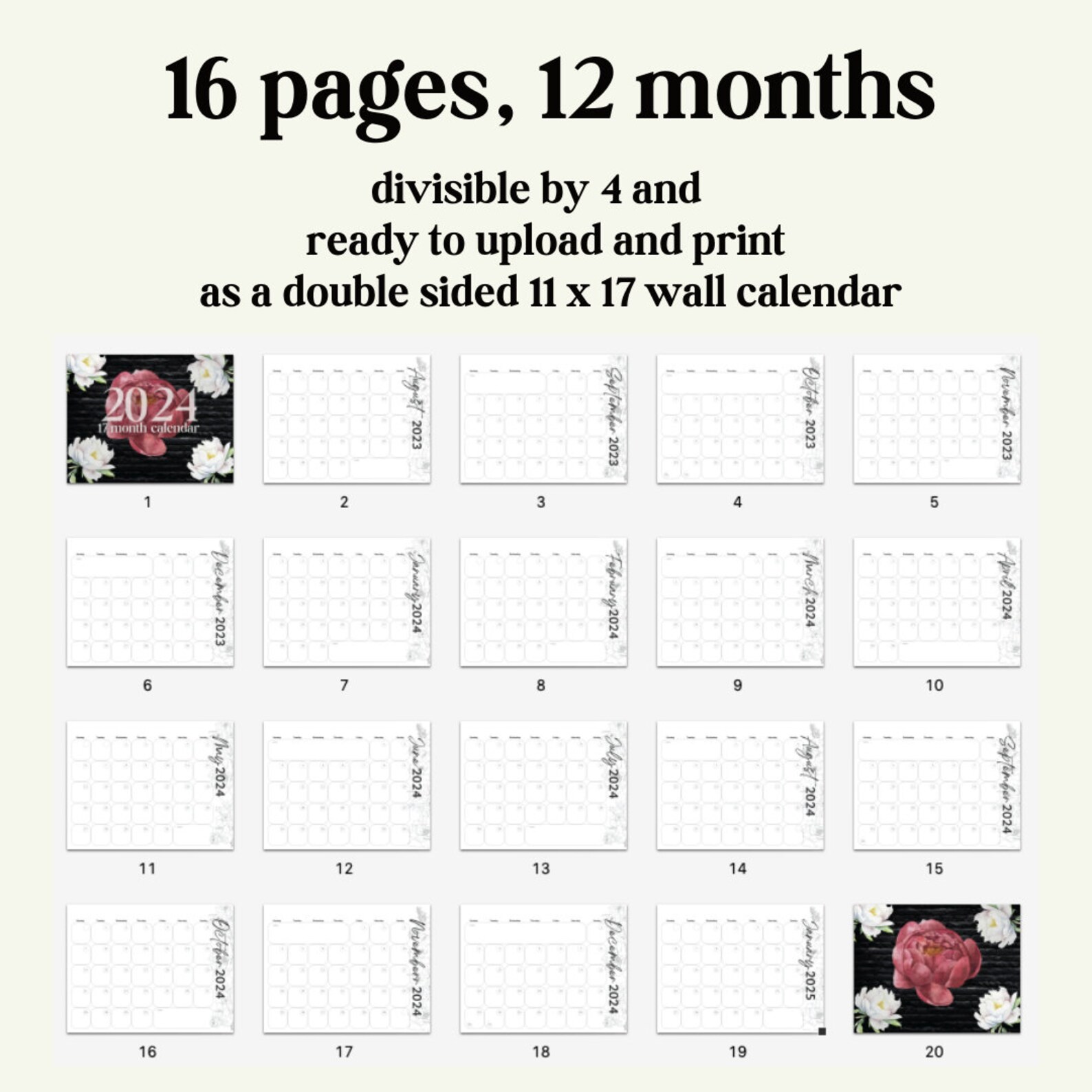 Editable 2023 2024 2025 Monthly Calendar, Back to School, Teacher