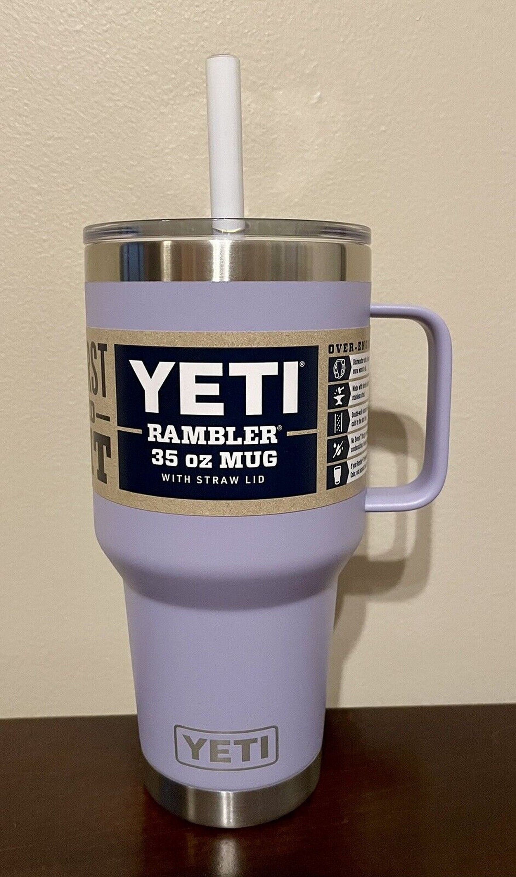 Yeti White Rambler 35oz Mug With Straw Lid