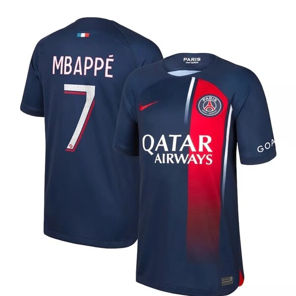 Maillots n°7 PSG 23/24 domicile, extérieur et 3e tenue de Kylian Mbappe - Adulte