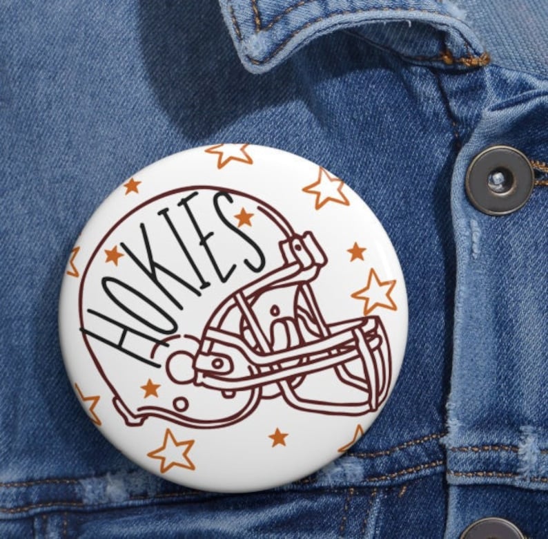 Virginia Tech Game Day Tailgate Buttons | Game Day Pins | College Football | Tailgate Buttons | Football Button | Gameday Pinback Buttons bild 1