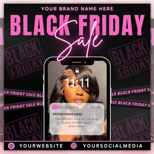 Black Friday Flyer, Black Friday  Sale Flyer, Cyber Monday, Hair Flyer, Braids Flyer, Lash flyer, Social Media Flyer, Canva, Editable