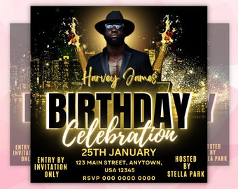 Volante de cumpleaños, Volante de cumpleañera, Fiesta de cumpleaños, Invitación de cumpleaños, Volante de cumpleaños de Acuario, Instagram, Canva editable
