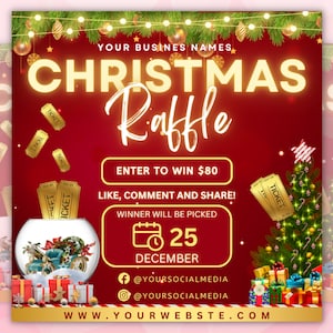 Christmas Raffle Flyer, Raffle Ticket Flyer, Giveaway Flyer, Hair Raffle Flyer, Braids Raffle Flyer, Lash Raffle flyer, Social Media Flyer
