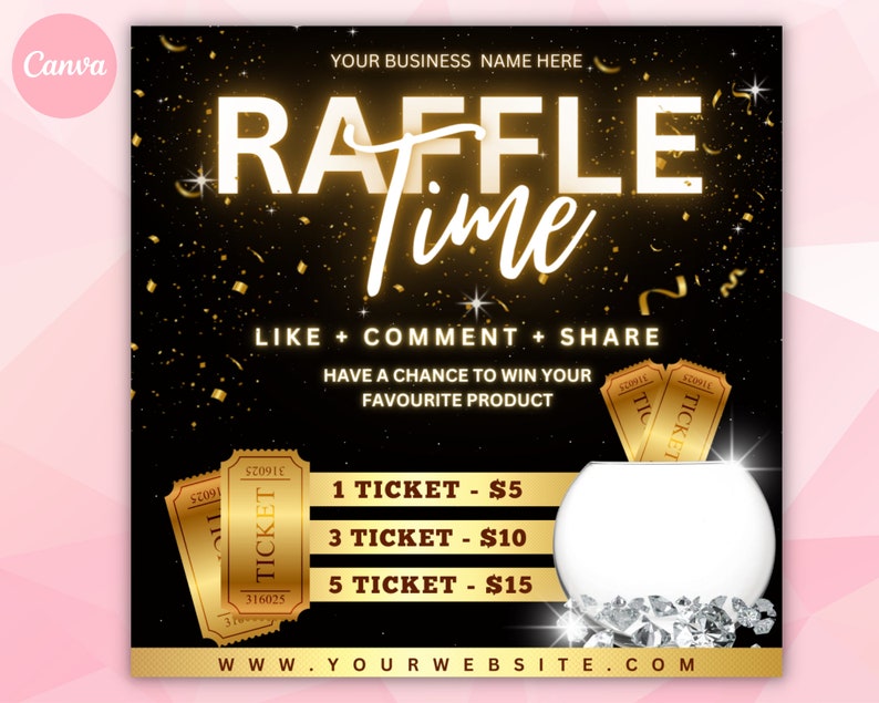 Raffle Flyer, Raffle Ticket Flyer, Giveaway Flyer, Hair Raffle Flyer ...